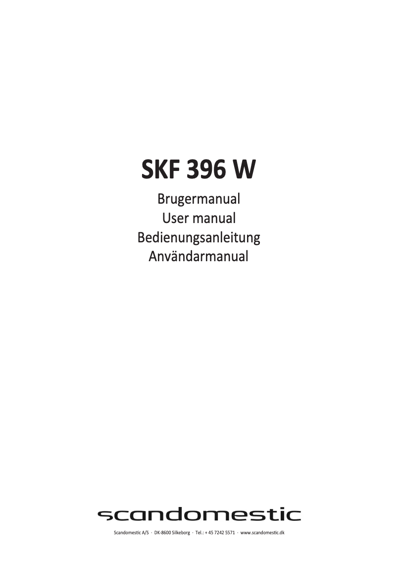 Image de la première page du manuel de l'appareil SKF 396 W