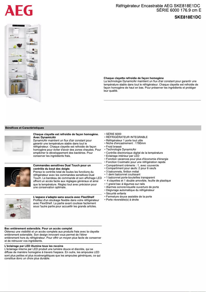 Page n°1 - Fiche technique AEG SKE818E1DC