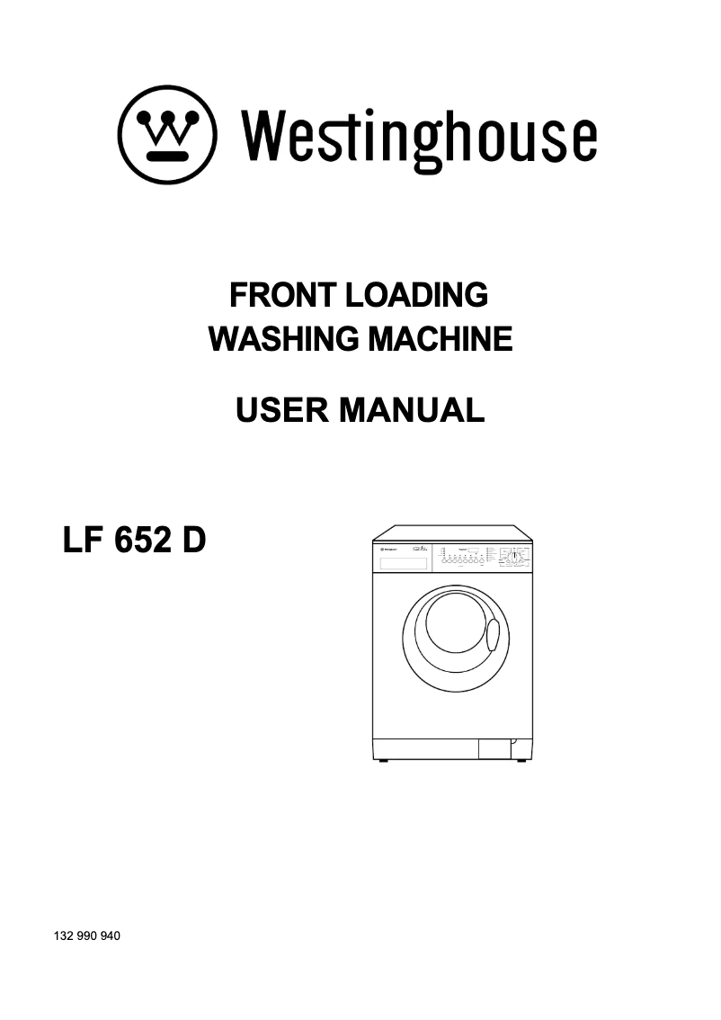 Page n°1 - Manuel utilisateur Westinghouse LF652D