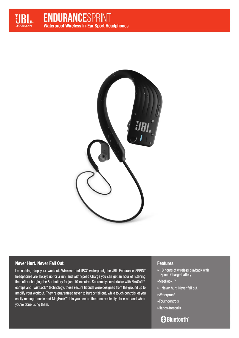 Page n°1 - Fiche technique JBL Endurance Sprint