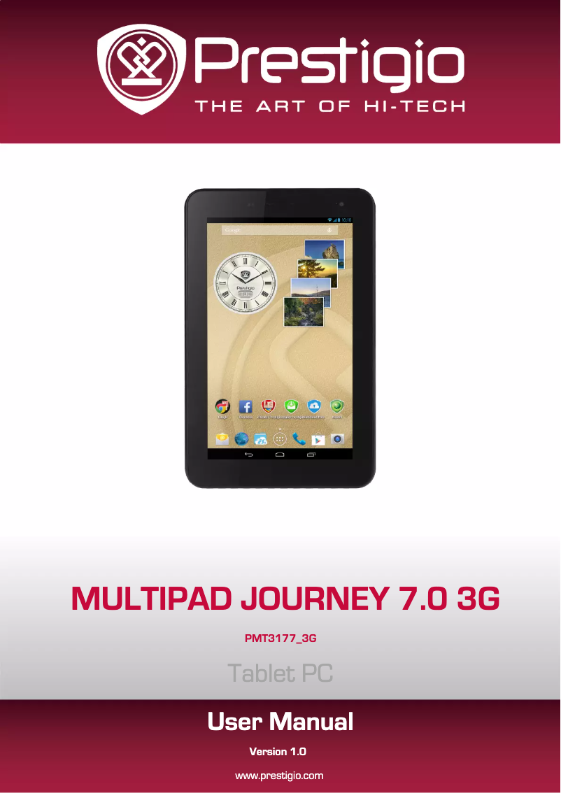 Page 1 de la notice Manuel utilisateur Prestigio MultiPad Journey 7.0 3G