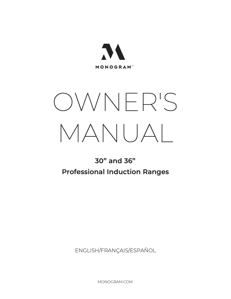 Page n°1 - Manuel d'utilisation et d'entretien Monogram ZHP365ETVSS
