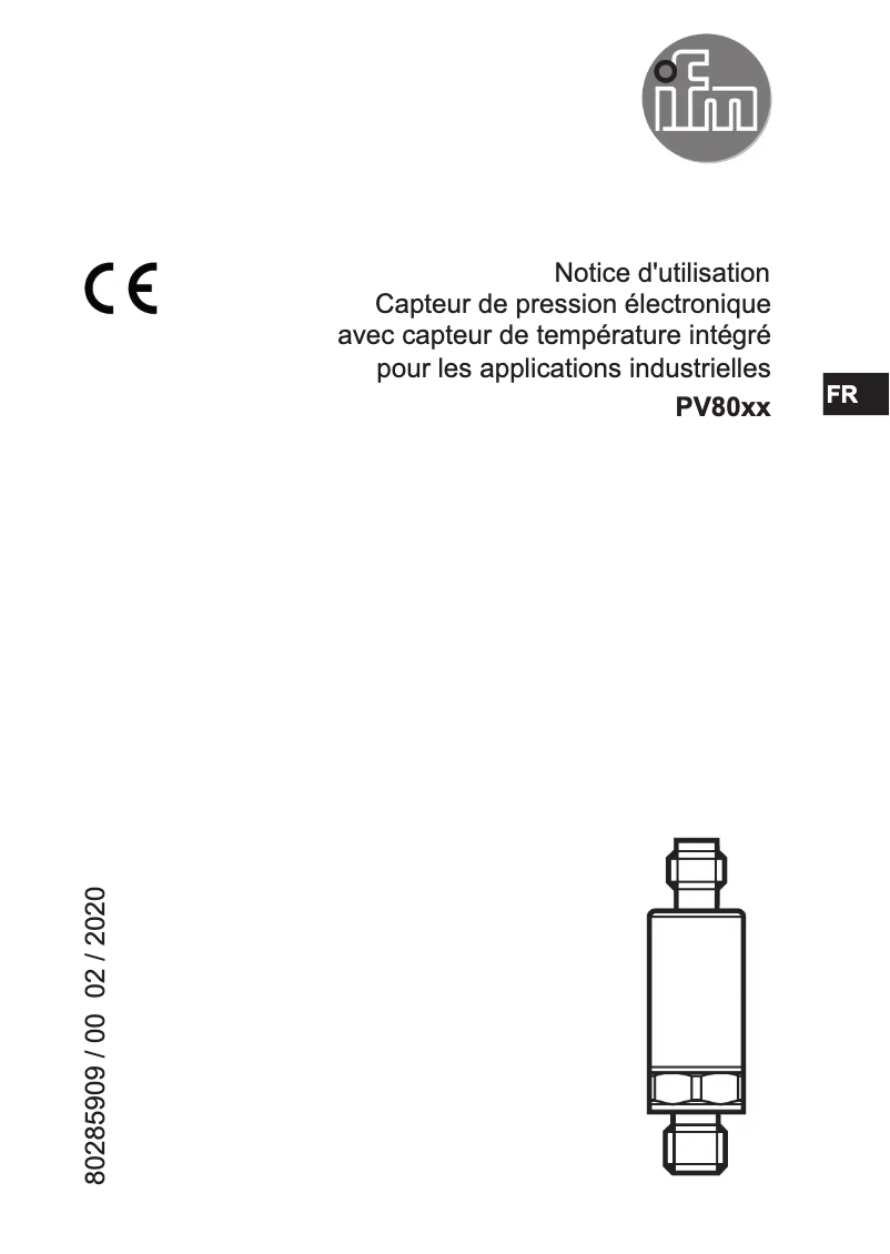 Page n°1 - Manuel utilisateur IFM PV8060