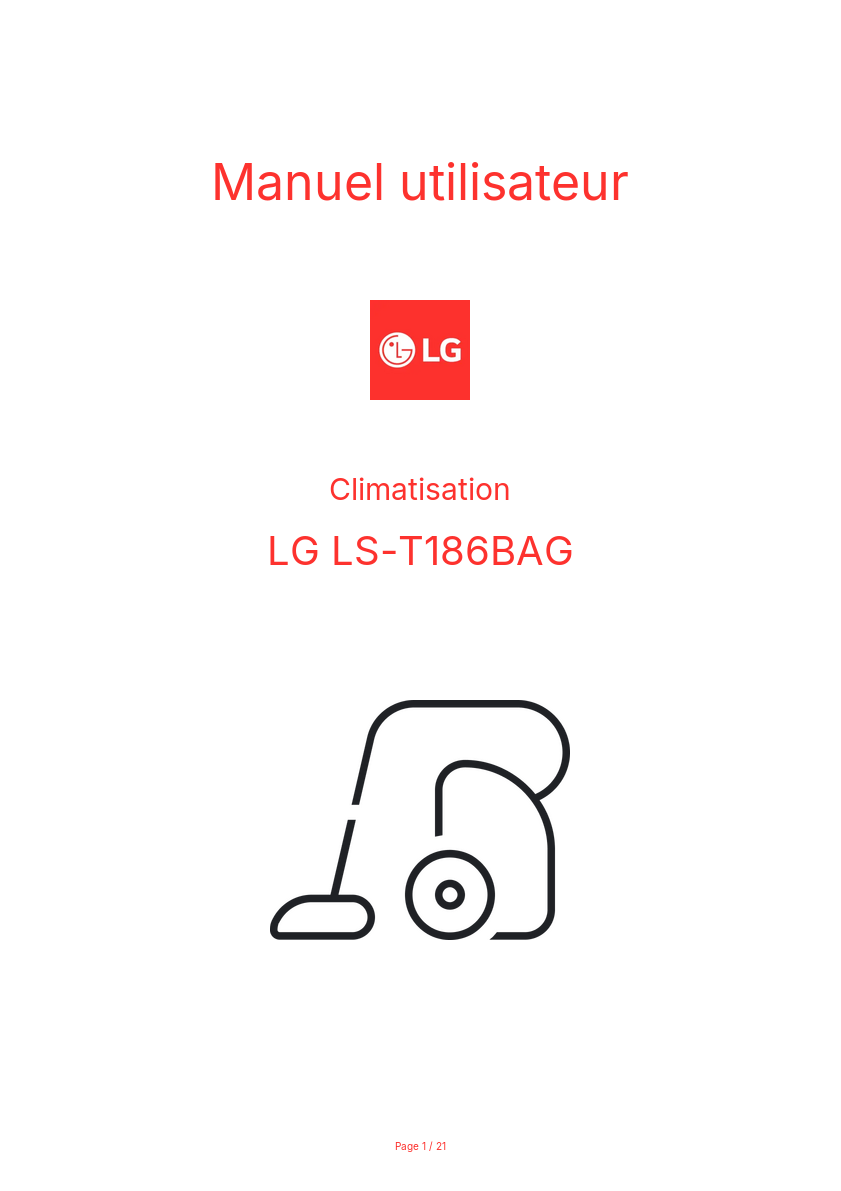 Page n°1 - Manuel utilisateur LG LS-T186BAG