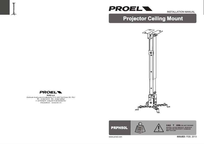 Page n°1 - Manuel utilisateur Proel PRPH50L