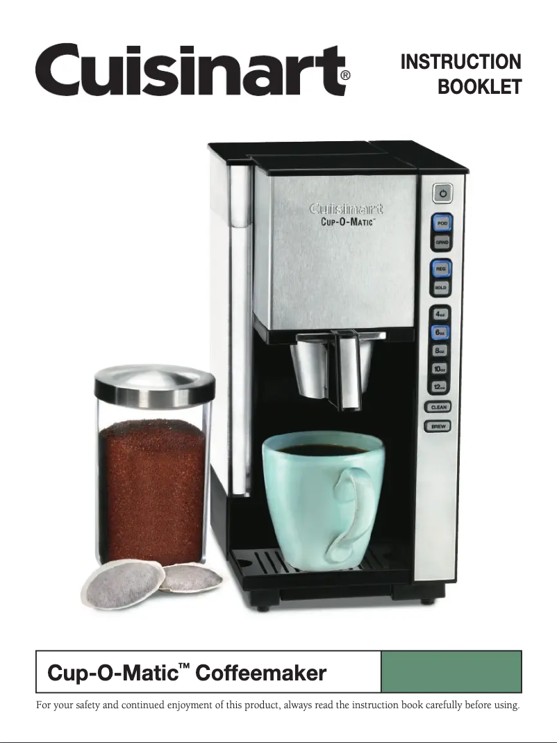 Page n°1 - Manuel utilisateur Cuisinart Cup-O-Matic SS-1
