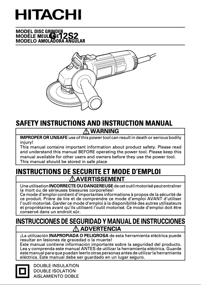 Image de la première page du manuel de l'appareil G12S2