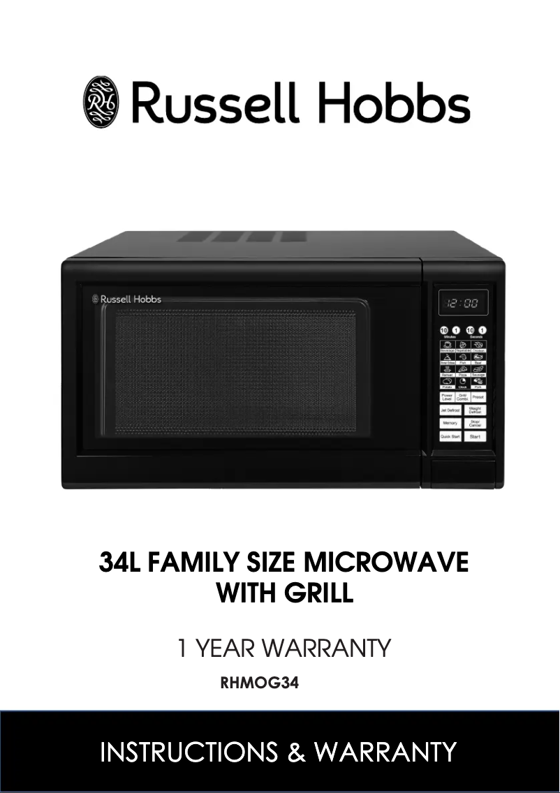 Page n°1 - Manuel utilisateur Russell Hobbs RHMOG34
