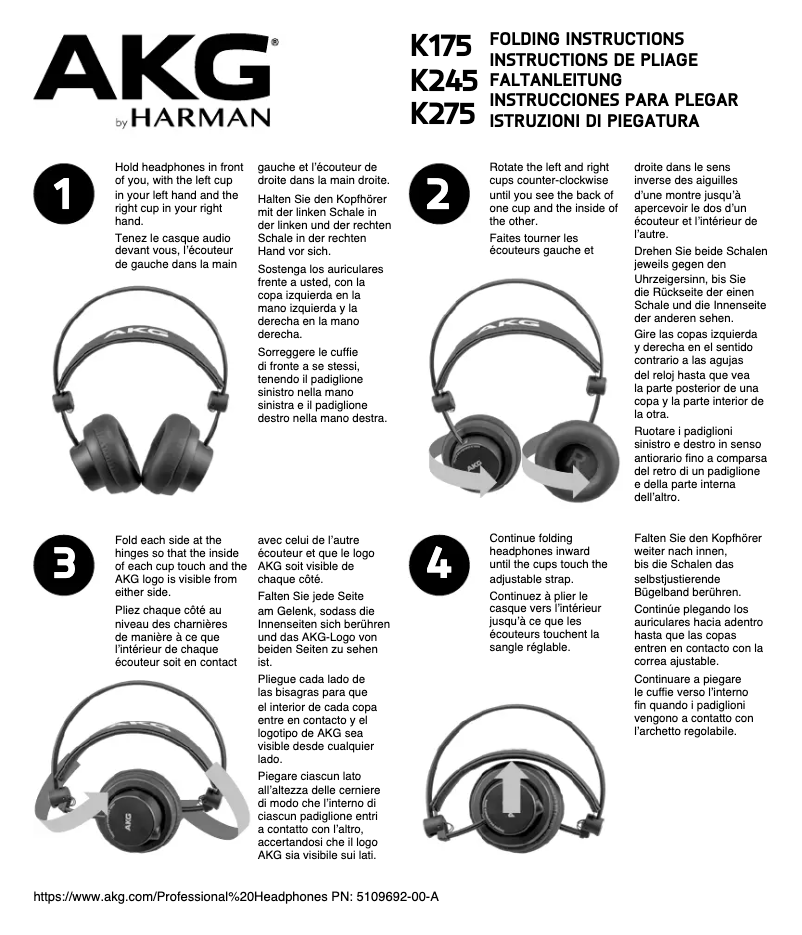 Page 1 de la notice Mode d'emploi AKG K245