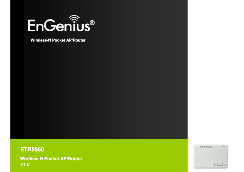Page 1 de la notice Manuel utilisateur EnGenius ETR9360