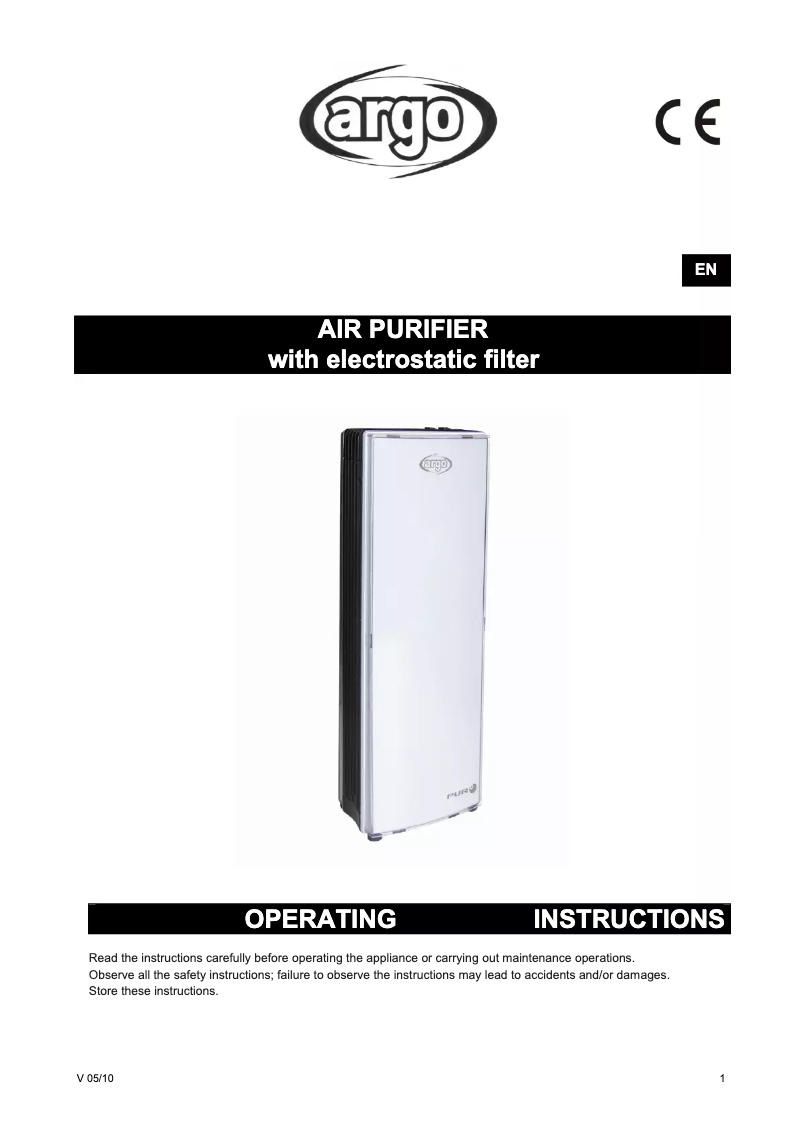 Page n°1 - Manuel utilisateur ARGO PURO