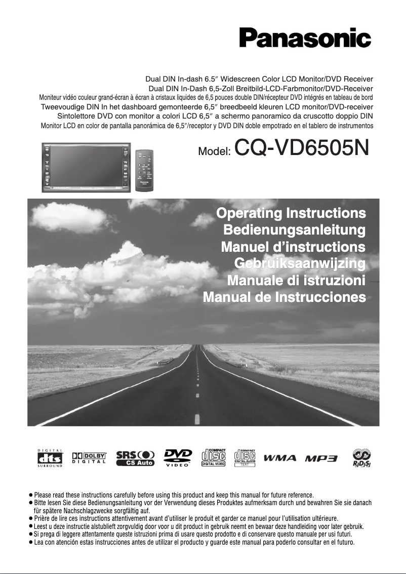 Page 1 de la notice Manuel utilisateur Panasonic CQ-VD6505N