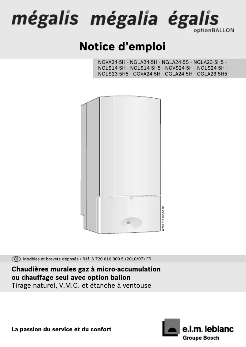Page 1 de la notice Manuel utilisateur e.l.m. leblanc CGLA23-5H5