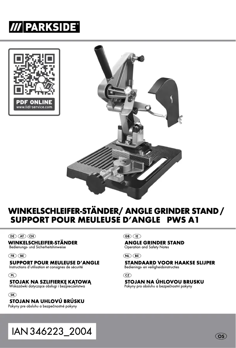 Page 1 de la notice Manuel utilisateur Parkside PWS A1