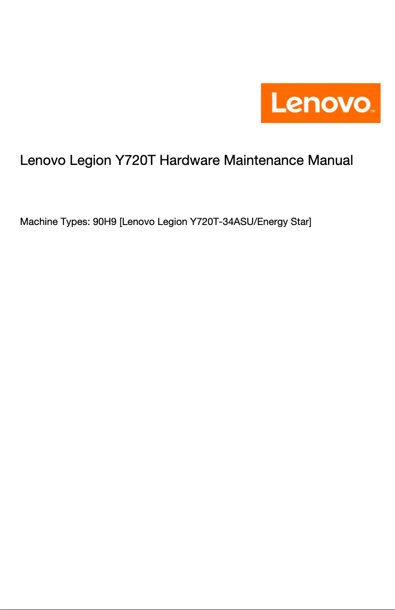 Page n°1 - Manuel utilisateur Lenovo Legion Y720T
