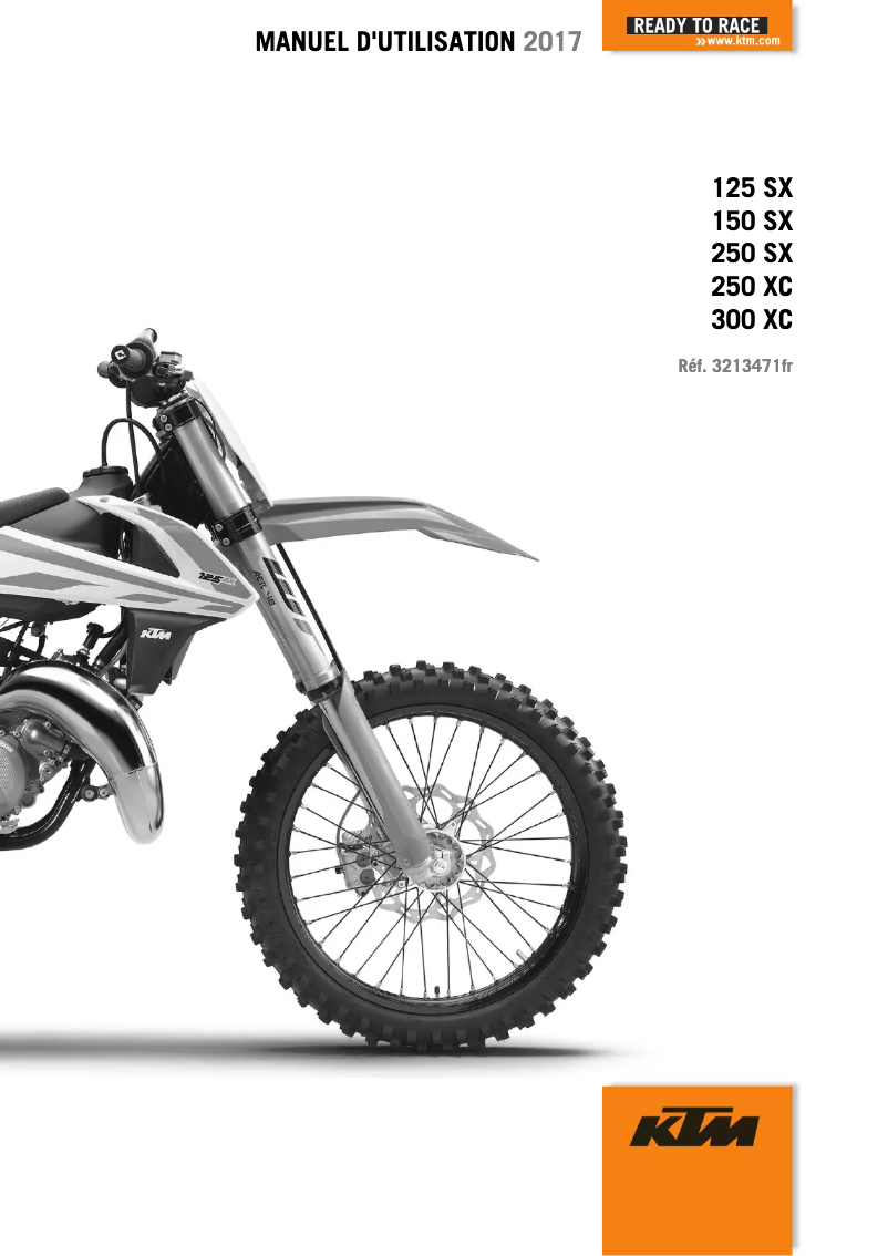 Page 1 de la notice Manuel utilisateur KTM 125 SX (2017)