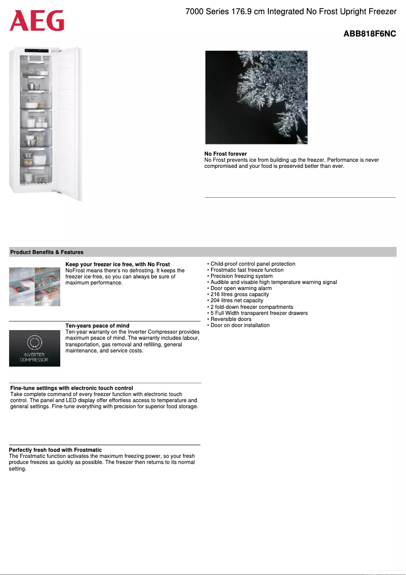 Page n°1 - Fiche technique AEG ABB818F6NC