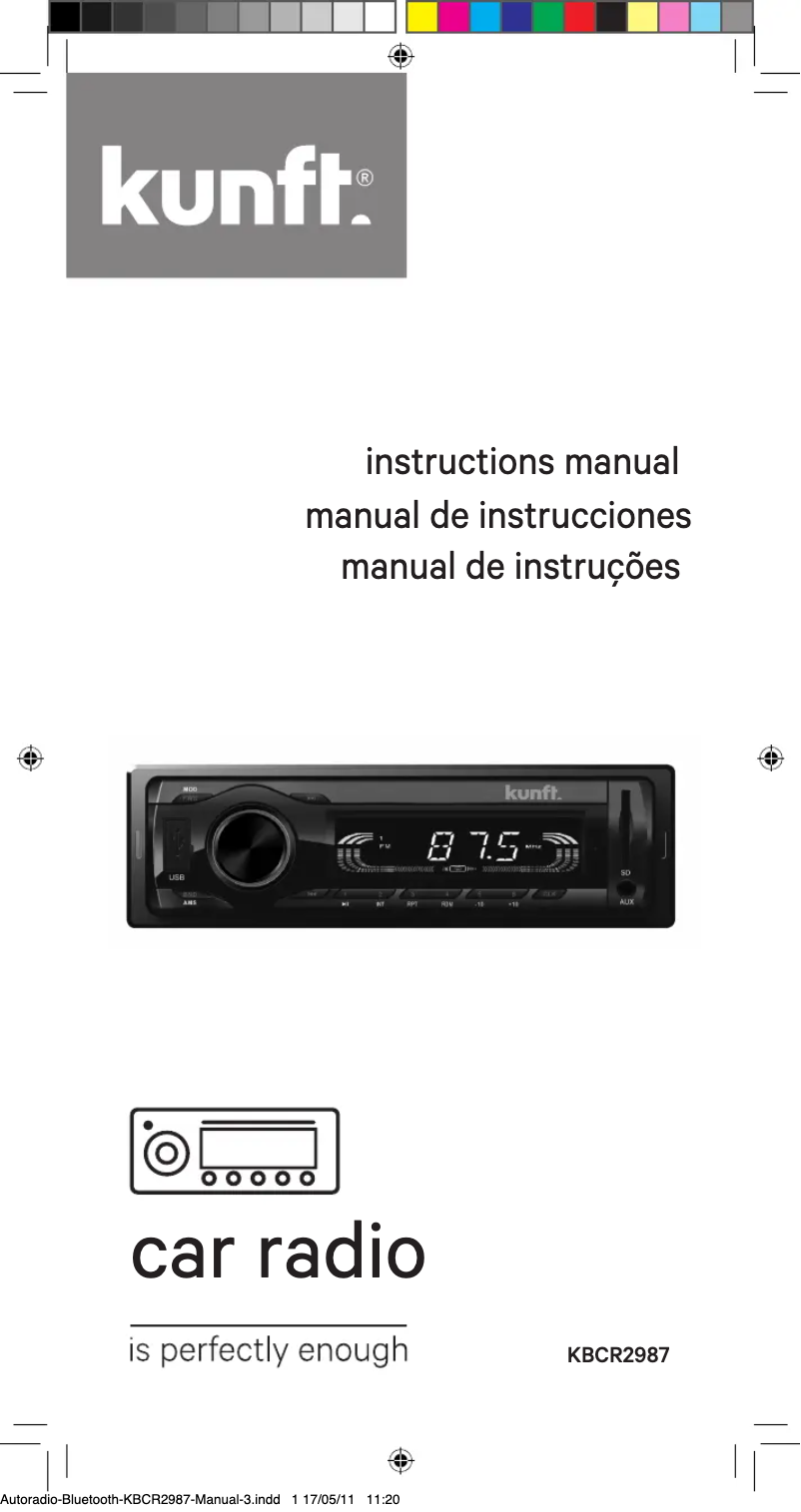 Page n°1 - Manuel utilisateur Kunft KBCR2987