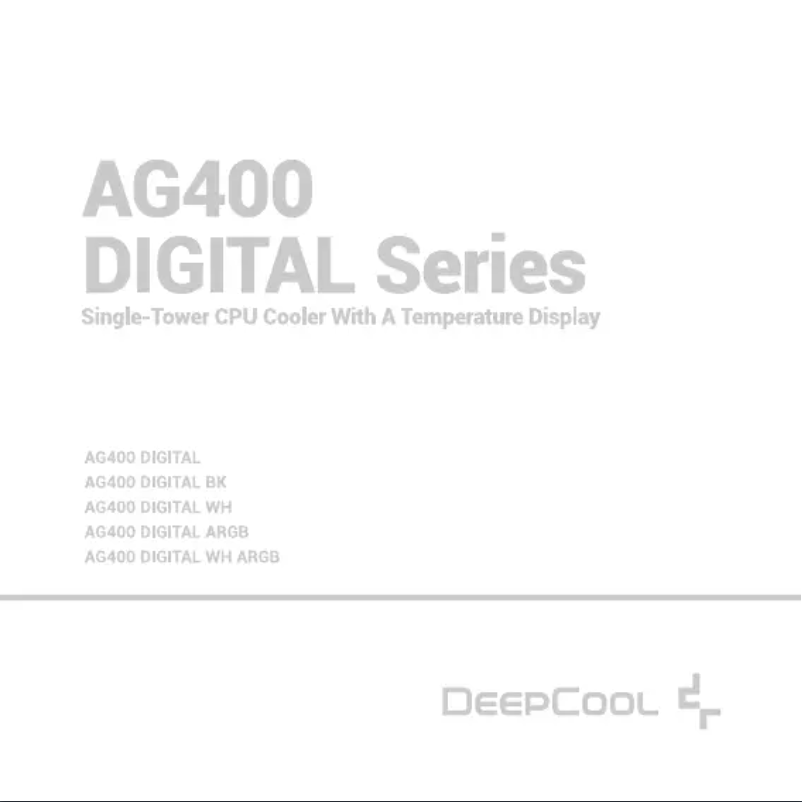 Page 1 de la notice Manuel utilisateur DeepCool AG400 Digital BK ARGB