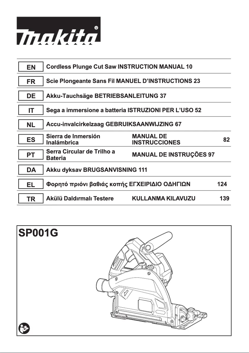 Image de la première page du manuel de l'appareil SP001G