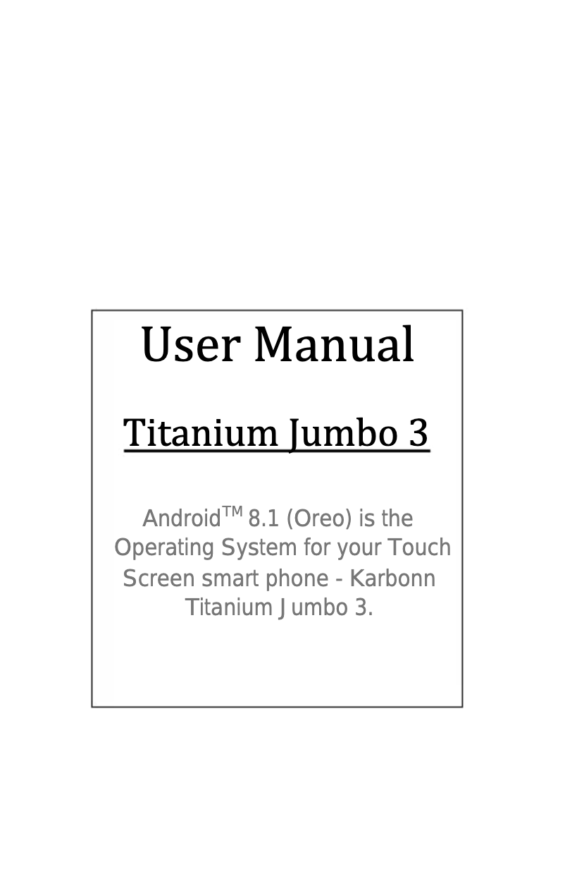 Image de la première page du manuel de l'appareil Titanium Jumbo 3