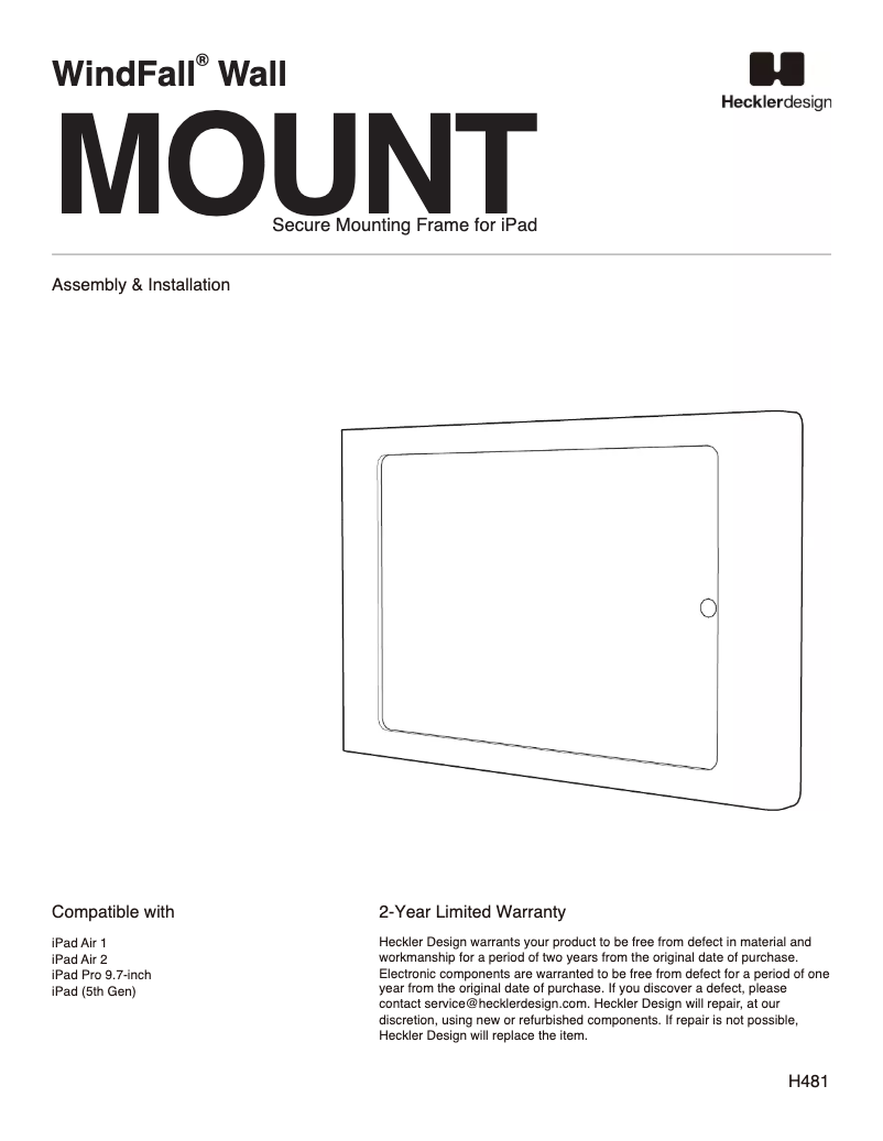 Page 1 de la notice Manuel utilisateur Heckler Design H481-GW