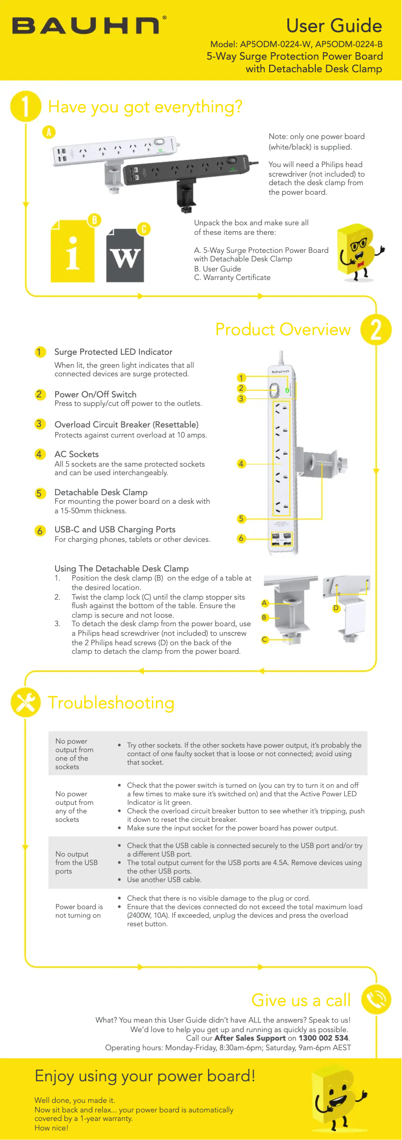 Page 1 de la notice Manuel utilisateur Bauhn AP5ODM-0224-W