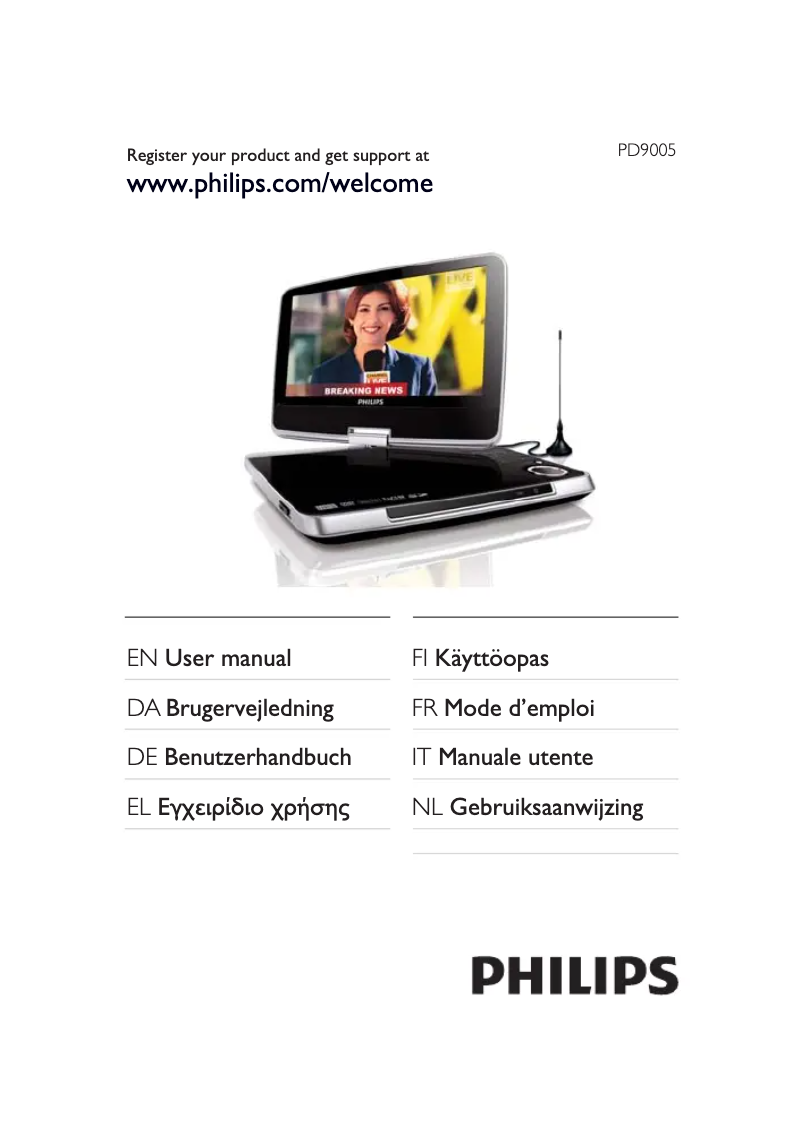 Page 1 de la notice Manuel utilisateur Philips PD9005