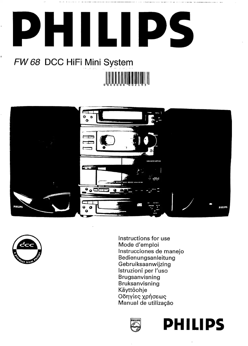 Page n°1 - Manuel utilisateur Philips FW68DCC