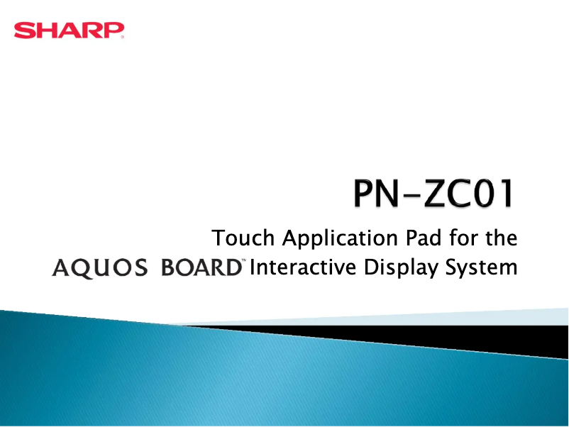 Page 1 de la notice Manuel utilisateur Sharp PN-ZC01