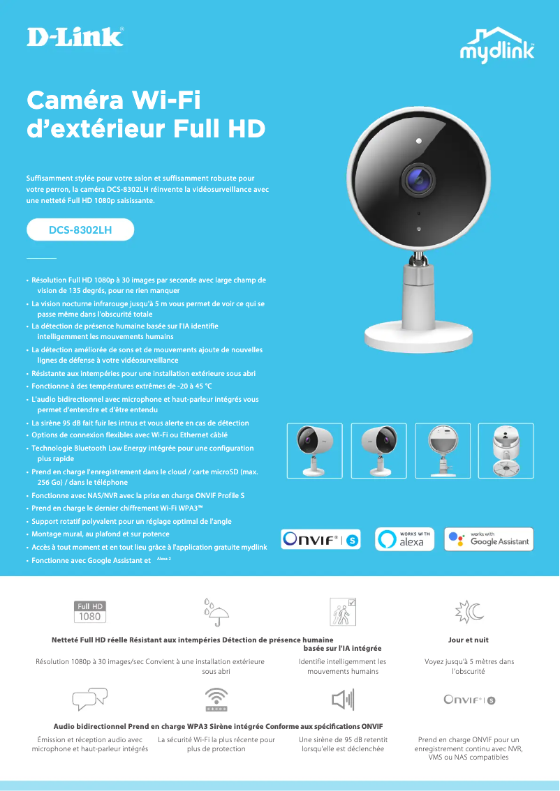 Page n°1 - Fiche technique D-Link DCS-8302LH