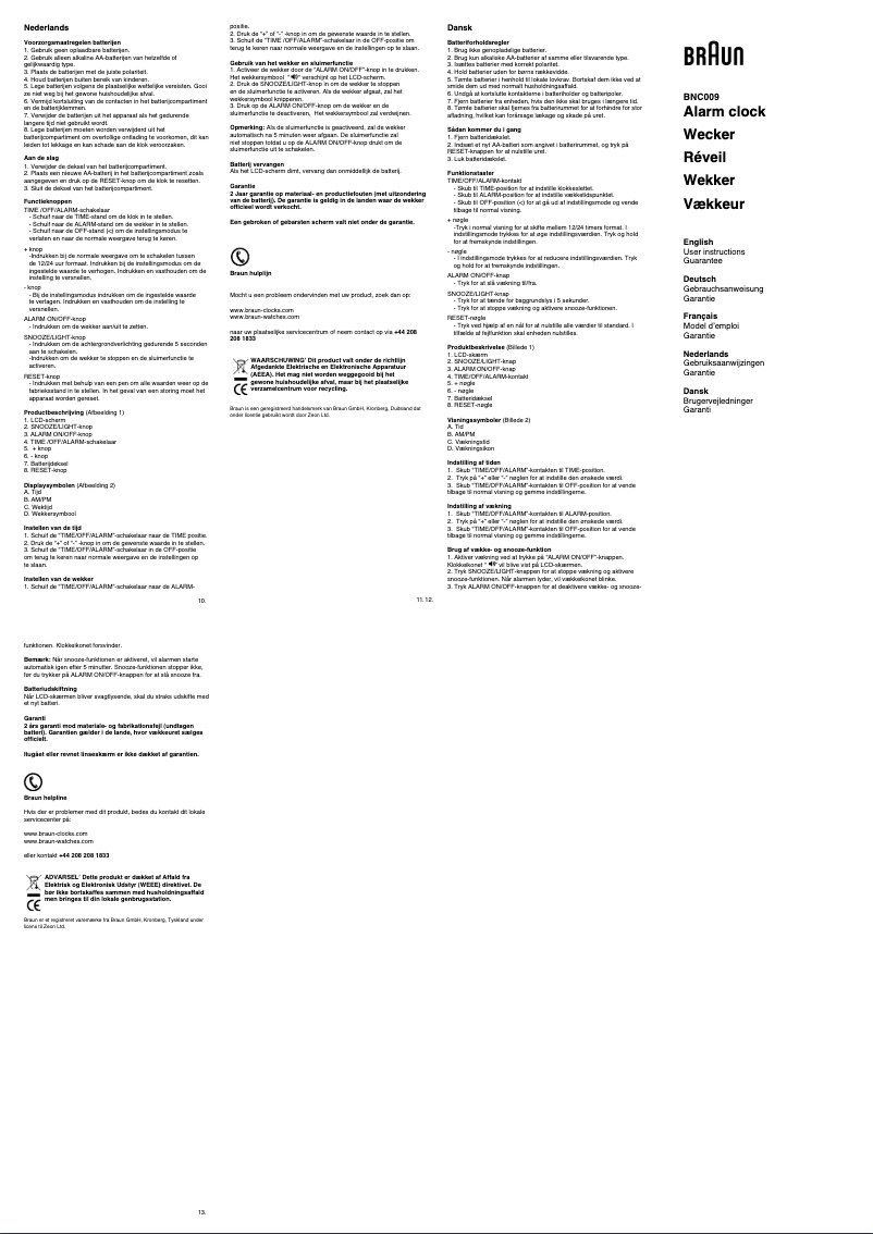 Page 1 de la notice Manuel utilisateur Braun BNC 009