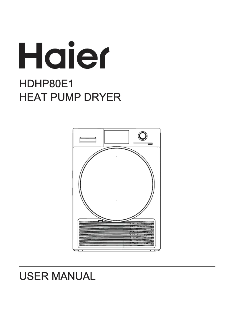 Page 1 de la notice Manuel utilisateur Haier HDHP80E1
