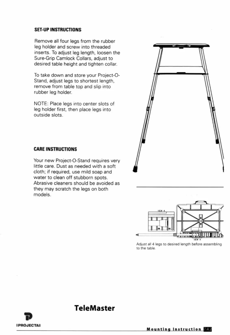 Page 1 de la notice Manuel utilisateur Projecta TeleMaster I 6445