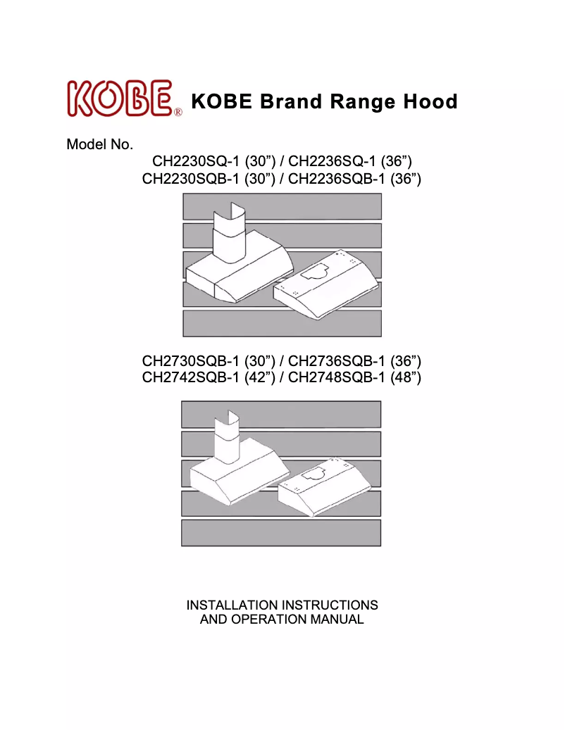 Page 1 de la notice Manuel utilisateur Kobe CH2236SQ-1