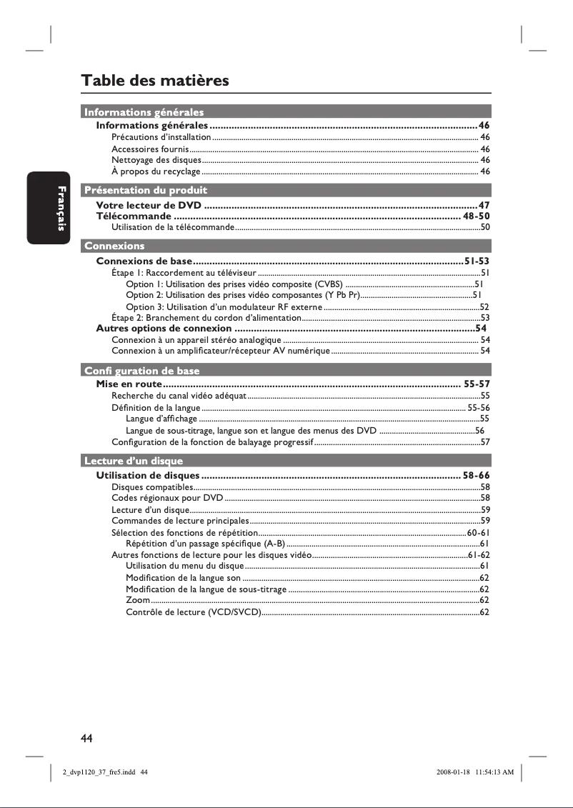 Página 1 del manual Manual de usuario Philips DVP1120