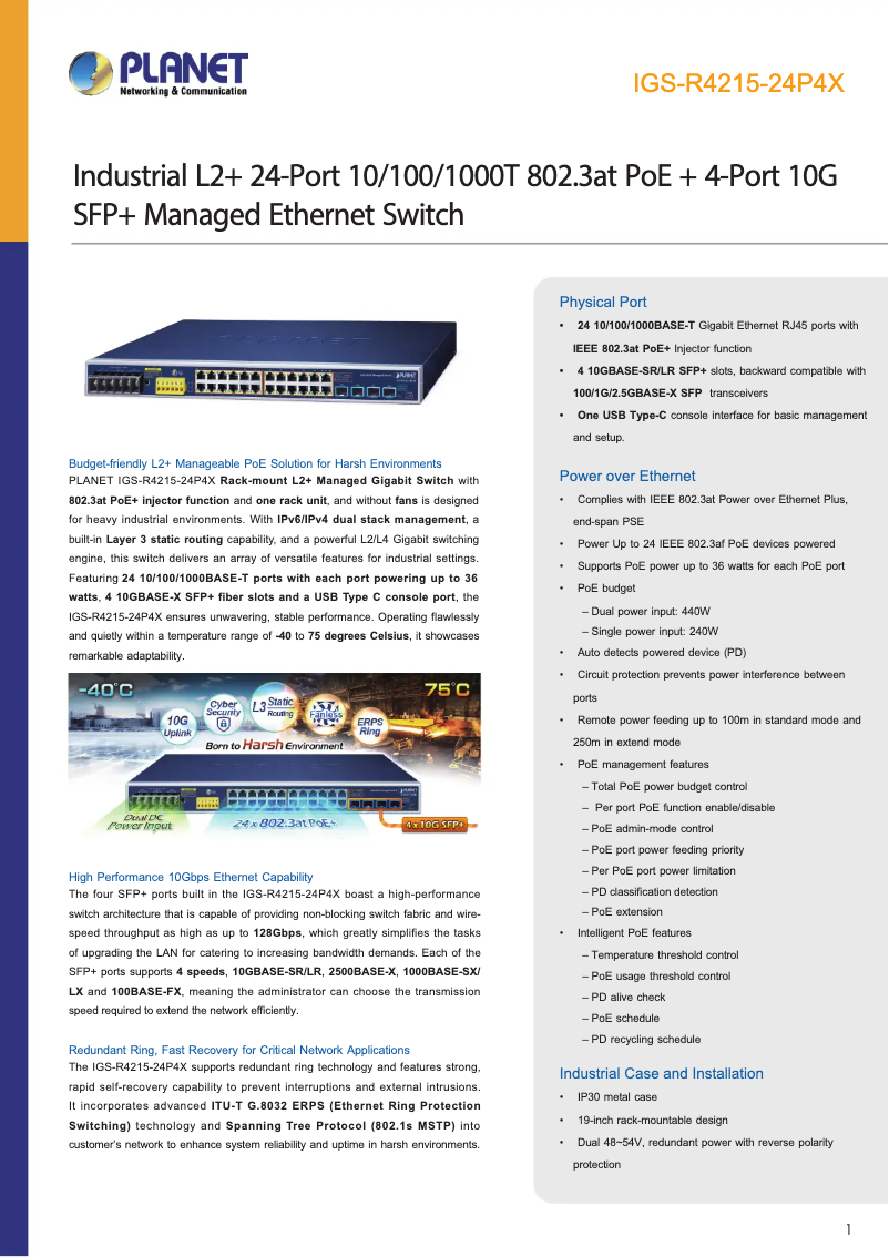 Image de la première page du manuel de l'appareil IGS-R4215-24P4X