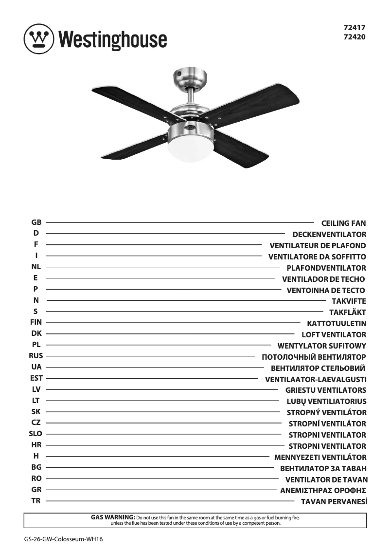 Imagen de la primera página del manual del dispositivo 72420