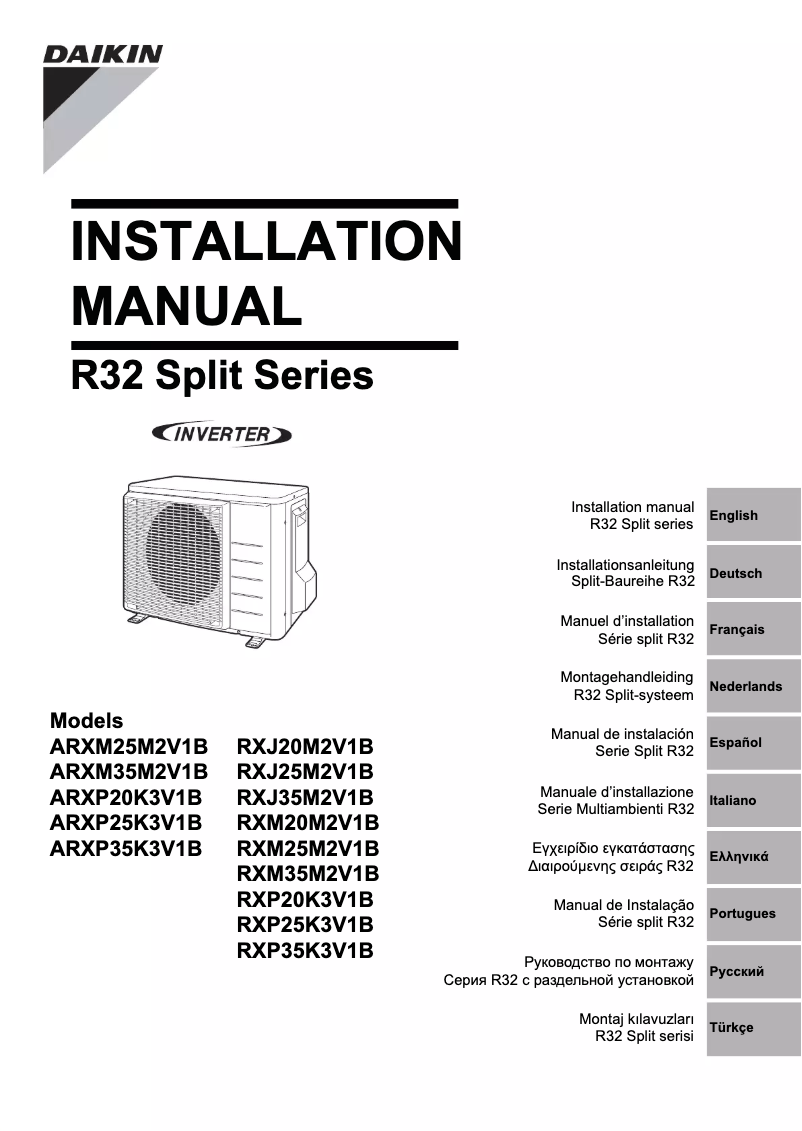 Page 1 de la notice Manuel utilisateur Daikin ARXP35K3V1B