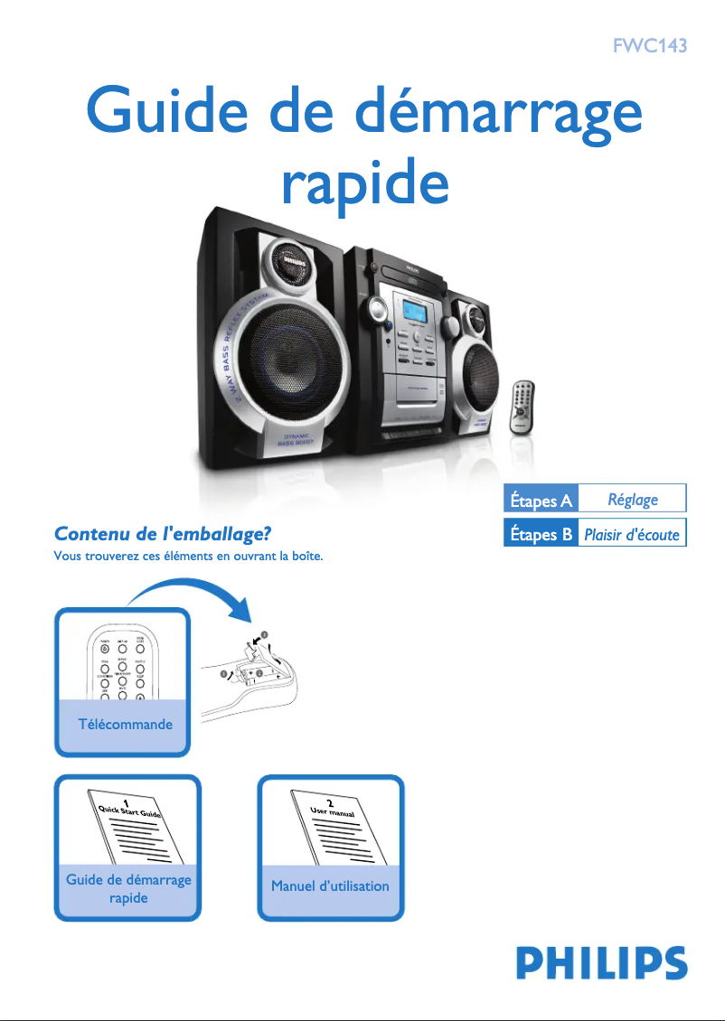 Page n°1 - Guide de démarrage rapide Philips FWC143