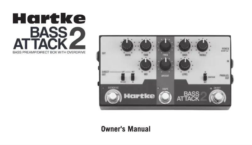 Page 1 de la notice Manuel utilisateur Hartke Bass Attack 2