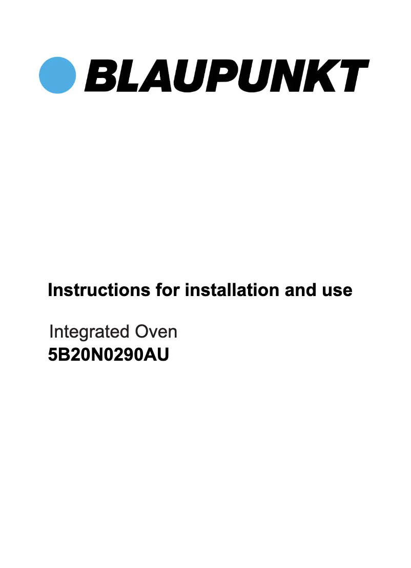 Página 1 del manual Manual de usuario Blaupunkt 5B20N0290AU