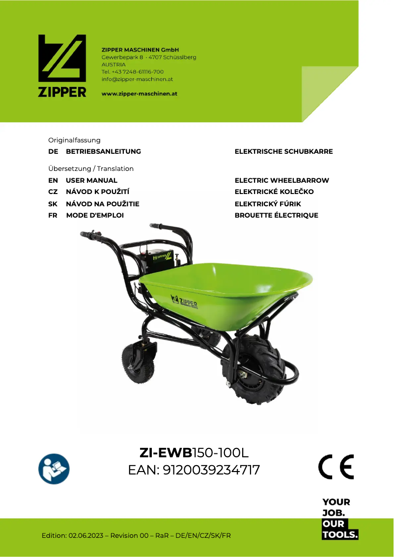 Page n°1 - Manuel utilisateur Zipper ZI-EWB150-100L