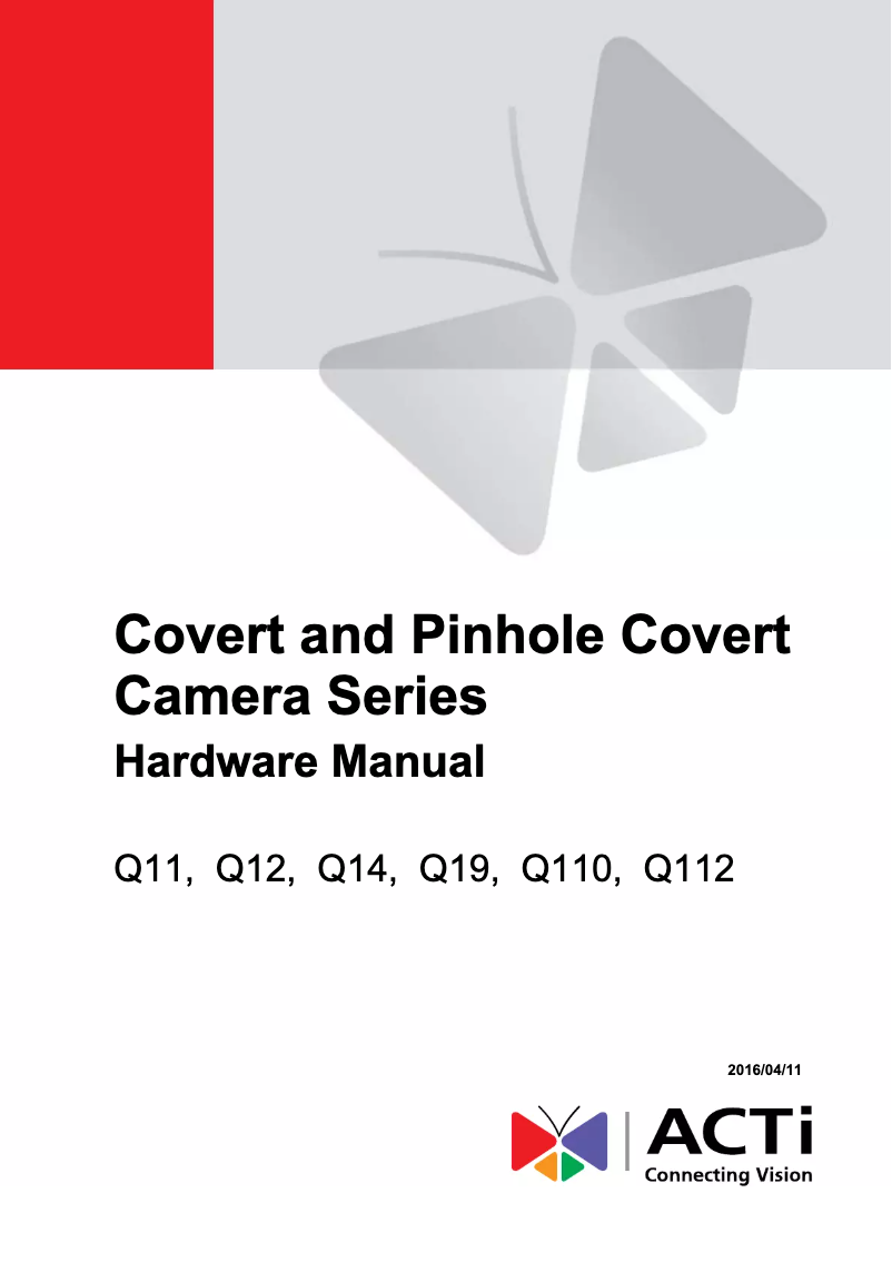 Page n°1 - Manuel utilisateur ACTi Q14