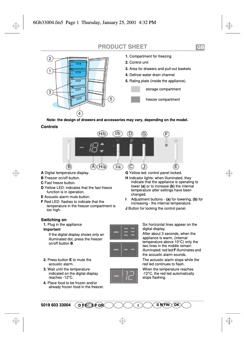Page 1 de la notice Manuel utilisateur Bauknecht GKEA 245 Optima
