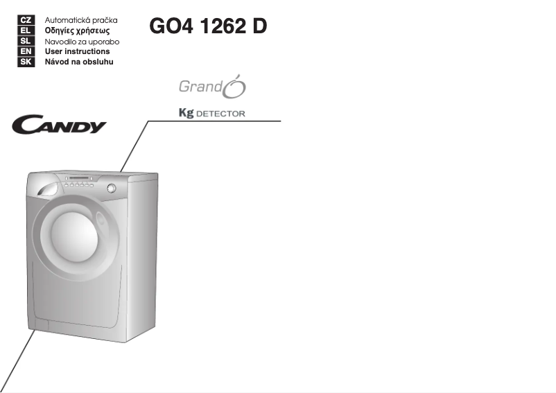 Page n°1 - Manuel utilisateur Candy GO4 1262D/1-16S