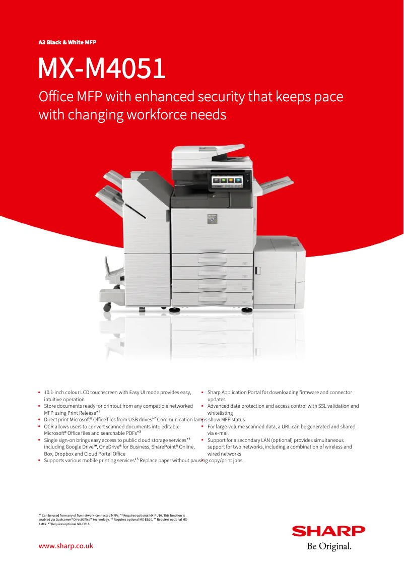 Page n°1 - Fiche technique Sharp MX-M4051