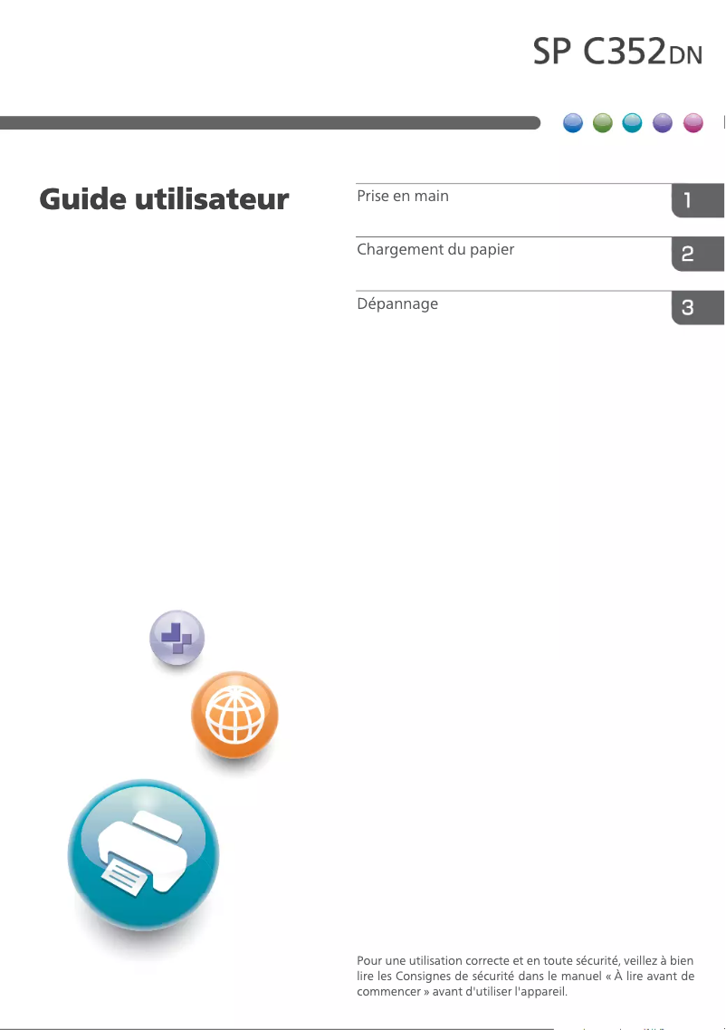 First page image of the manual for SP C352DN