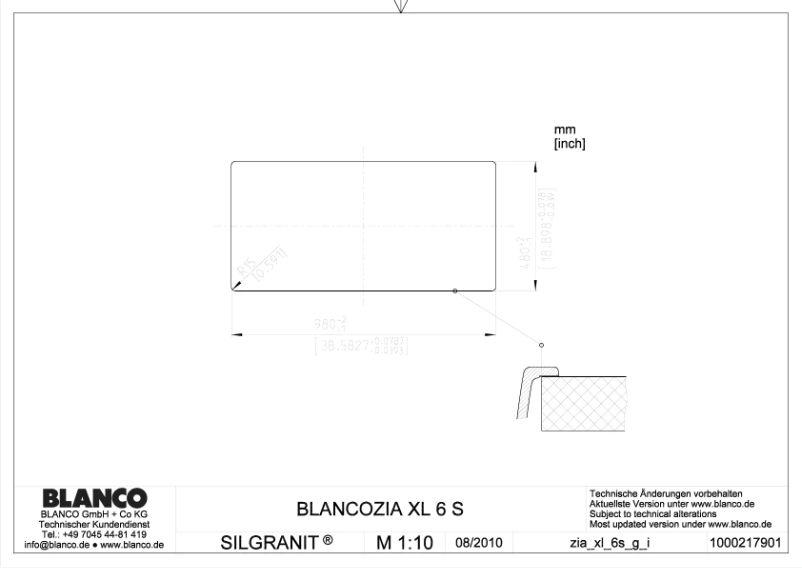 Page 1 de la notice Manuel utilisateur BLANCO ZIA XL 6 S