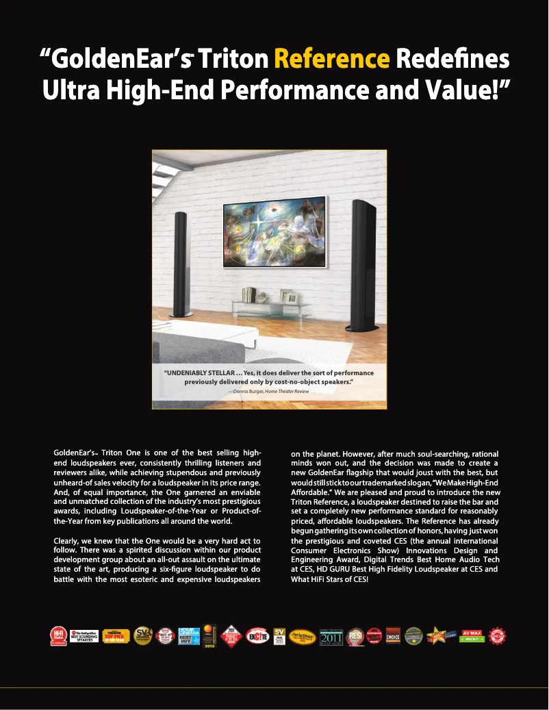 Page n°1 - Brochure GoldenEar Triton